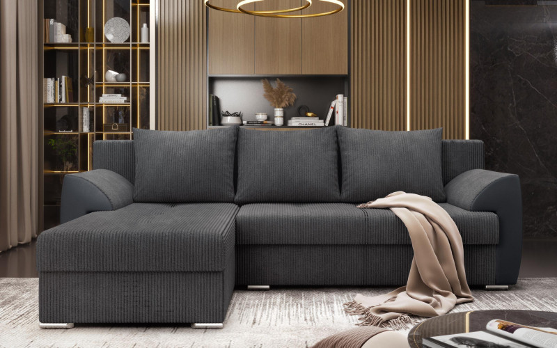 Extendable corner sofa Nord, grey  1