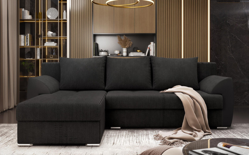 Extendable corner sofa Nord, dark grey  1