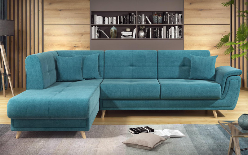 Extendable corner sofa + click-clack mechanism Princess Premium, blue  2