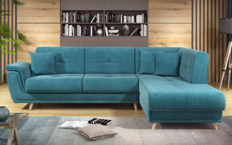 Extendable corner sofa + click-clack mechanism Princess Premium, blue  3