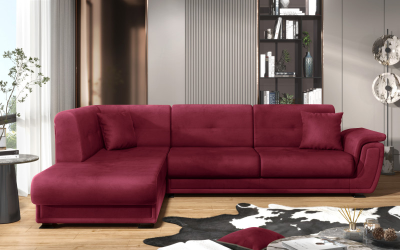 Extendable sofa Princess II + click- clack mechanism, burgundy  1