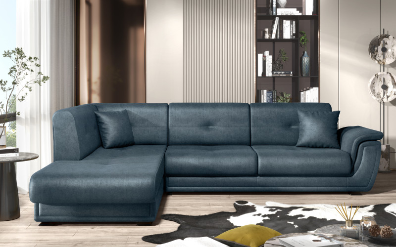 Extendable corner sofa + click-clack mechanism Princess ΙΙ, blue  1