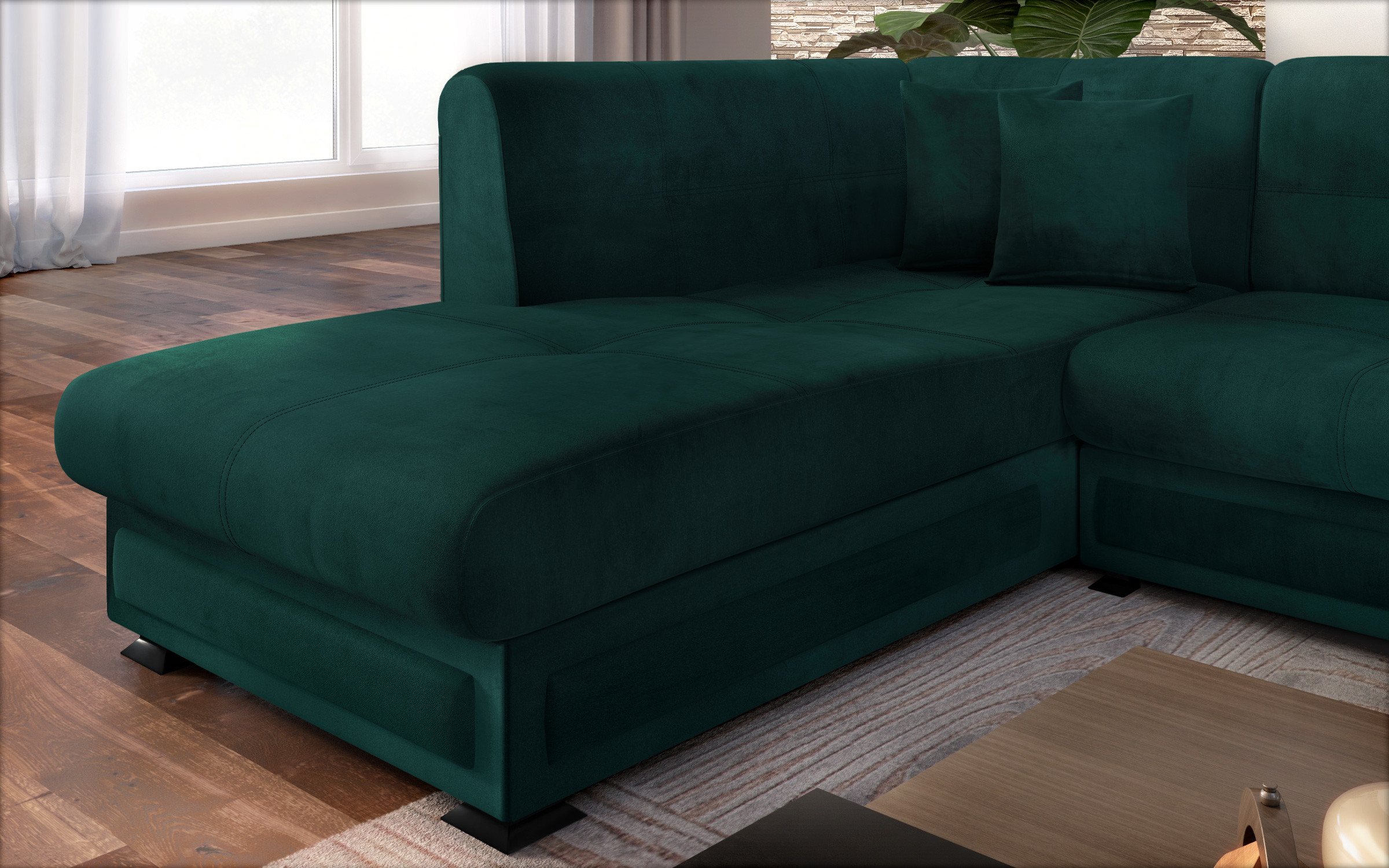 Extendable sofa Princess II + click clack mechanism, green  6