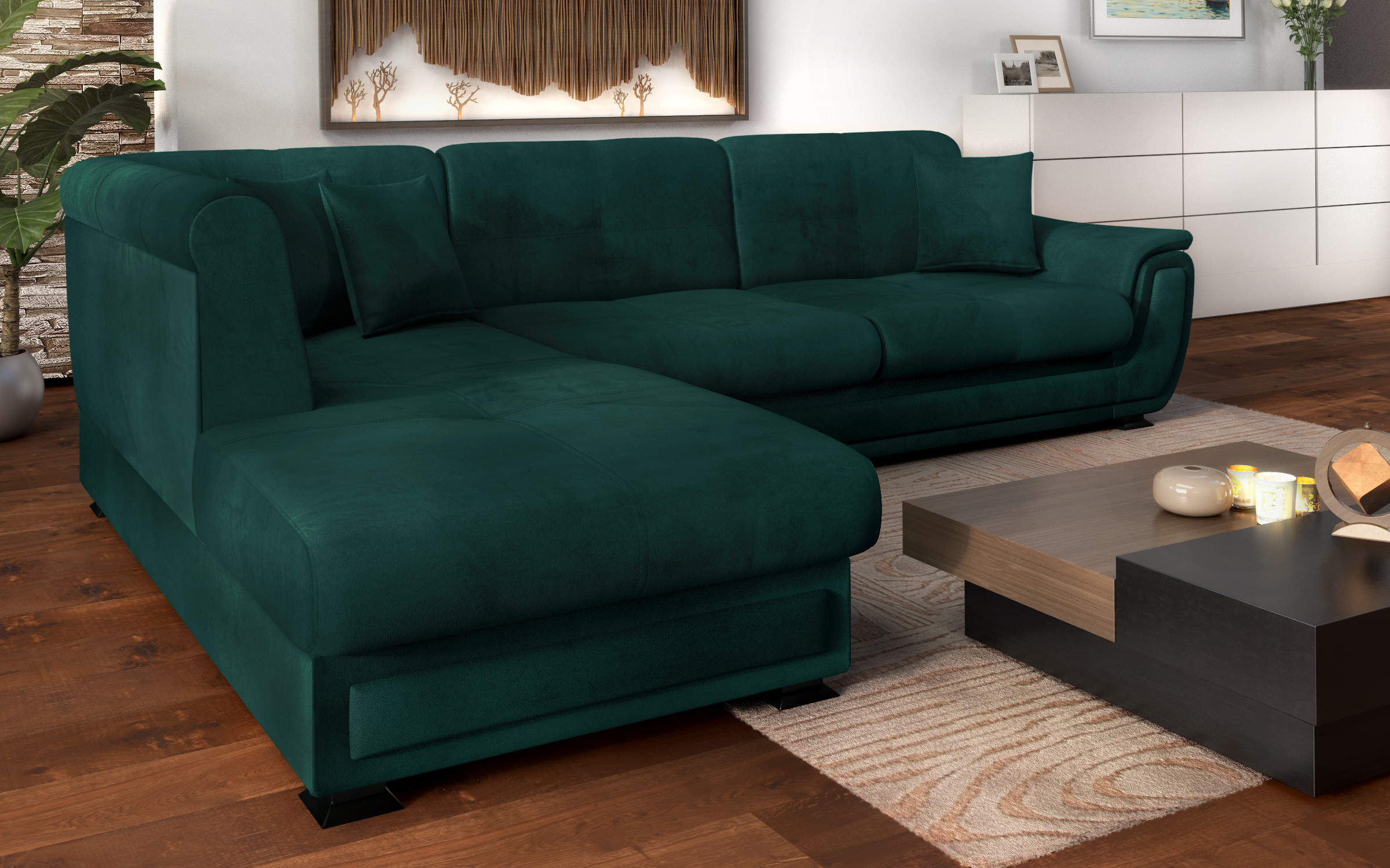 Extendable sofa Princess II + click clack mechanism, green  8