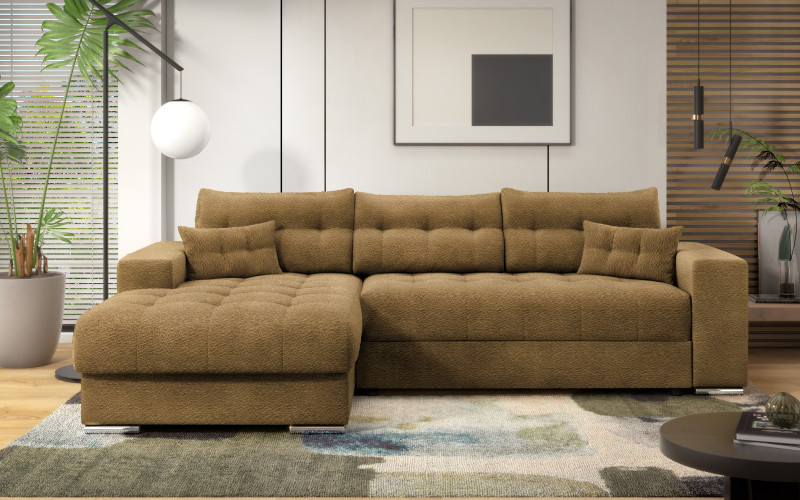 Extendable corner sofa Sander, mustard  3