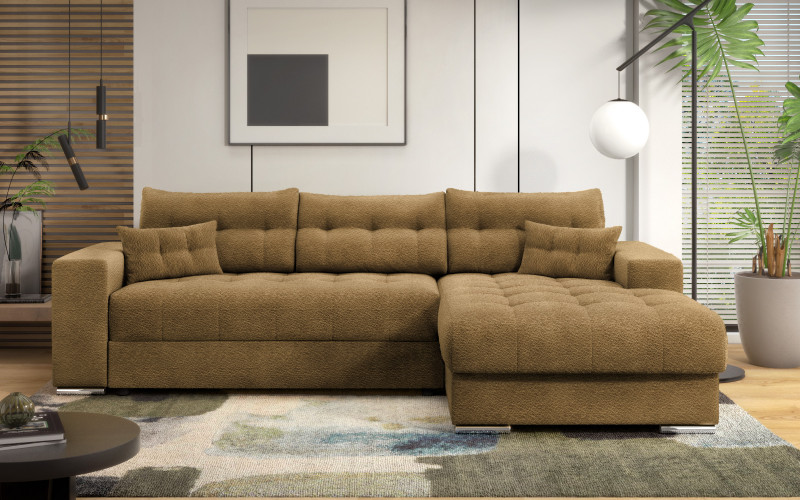 Extendable corner sofa Sander, mustard  3