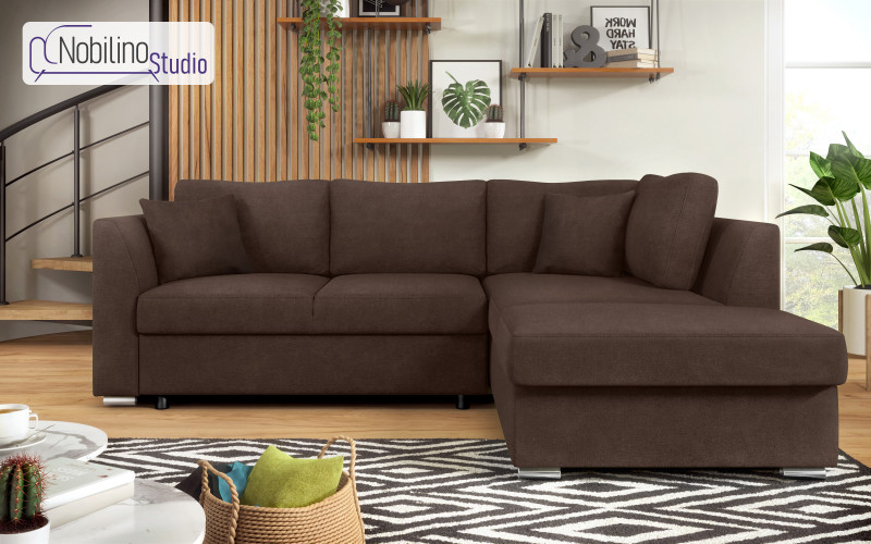 Extendable corner sofa Toscana S, brown  1