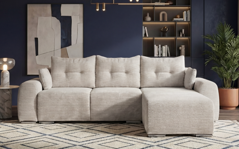 Extendable corner sofa Apollo Spring, light beige  1