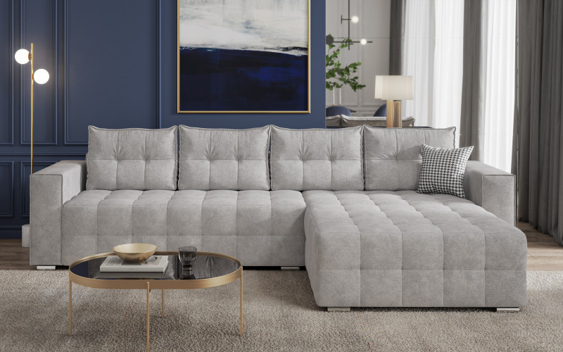 Extendable corner sofa Balino, light grey  1