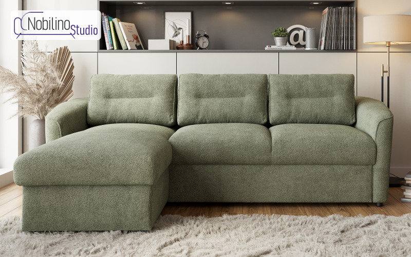 Extendable corner sofa Dorian, green  1