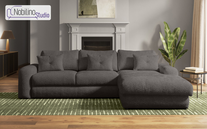 Extendable corner sofa Elmond, graphite  1