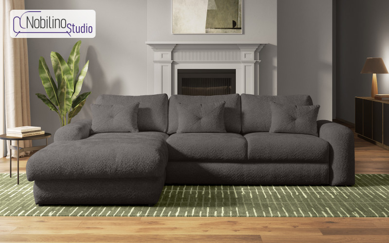 Extendable corner sofa Elmond, graphite  1