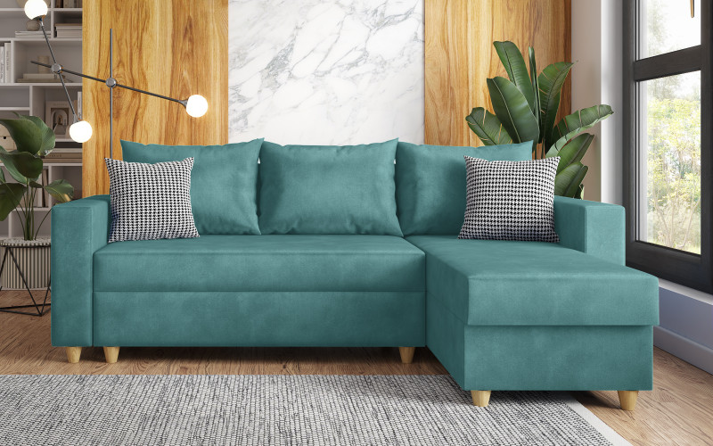 Extendable corner sofa Fabiola, turquoise  5
