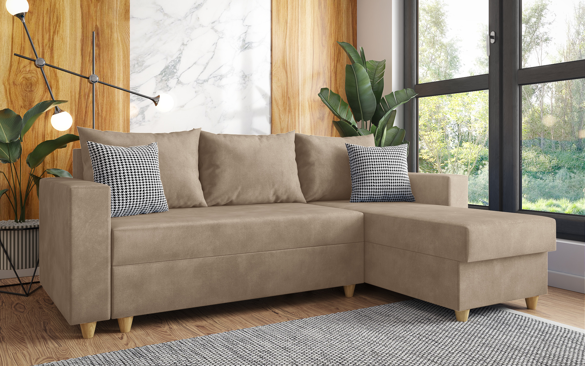 Extendable corner sofa Fabiola, beige  6