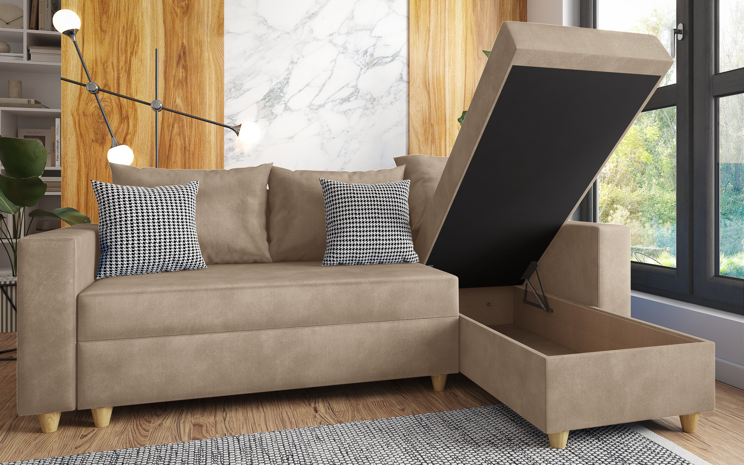 Extendable corner sofa Fabiola, beige  7