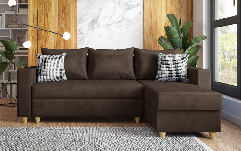 Extendable corner sofa Fabiola, brown  5