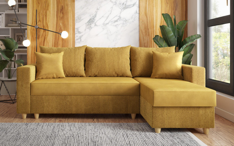 Extendable corner sofa Phoenix, mustard  1