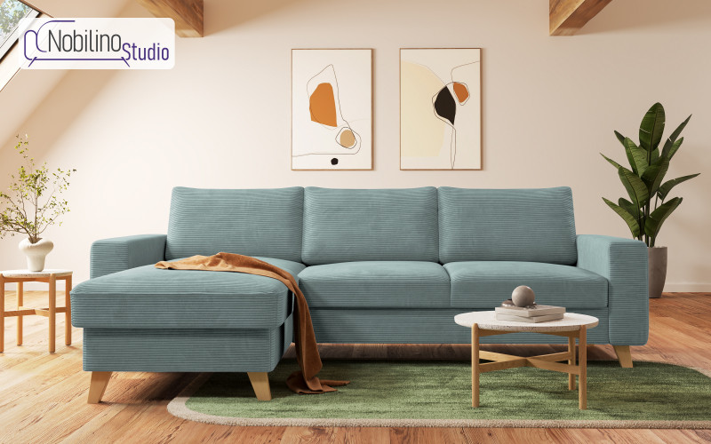 Extendable corner sofa Marden, mint  1