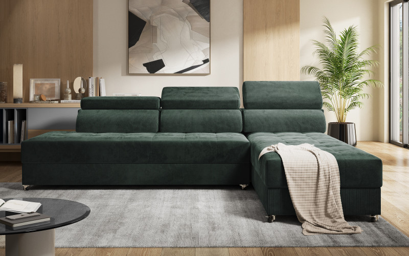 Living room corner Galance Nova, green  1