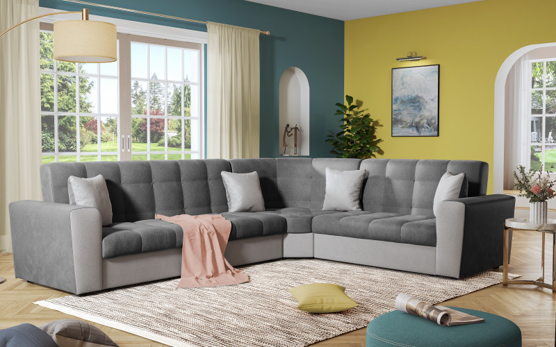 Living room corner Miravel, dark grey + light grey  1