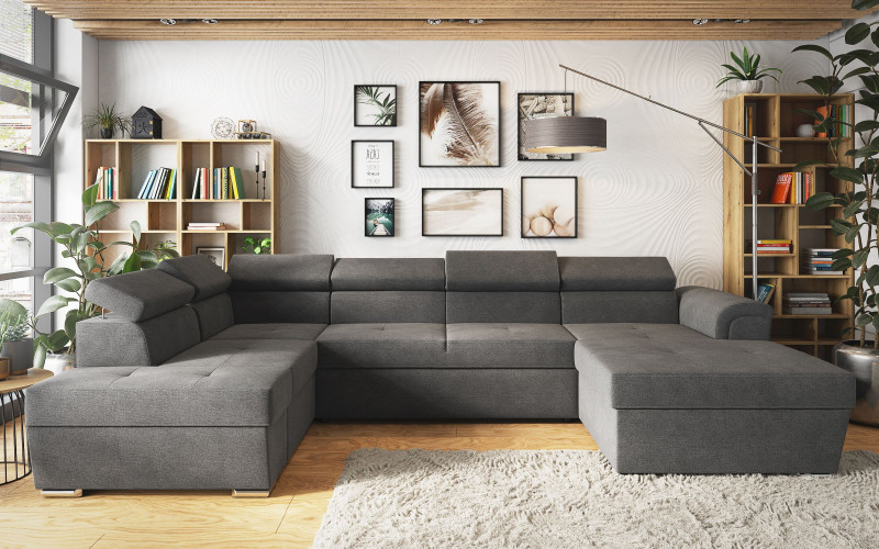 U-shaped sofa Madison, dark grey  1
