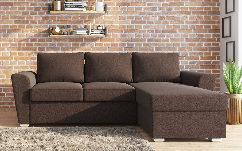 Extendable corner sofa Michelangelo, dark brown  3