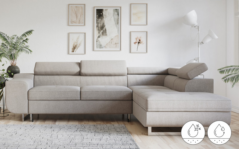 Extendable corner sofa Ravena, light beige  1
