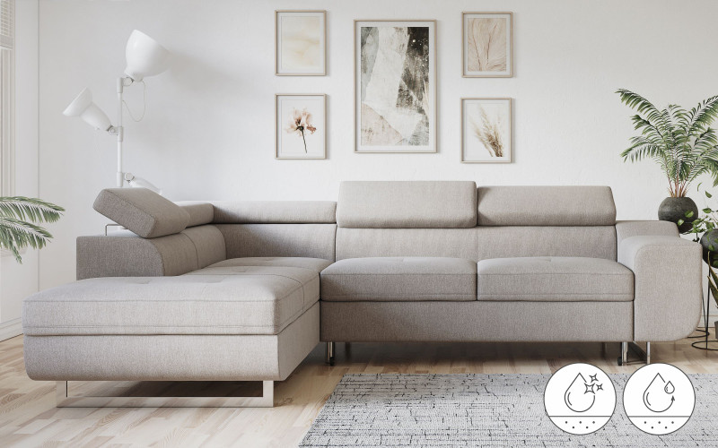 Extendable corner sofa Ravena, light beige  1
