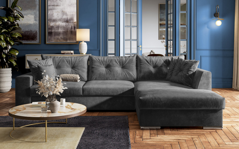Extendable corner sofa Rome, dark grey  3