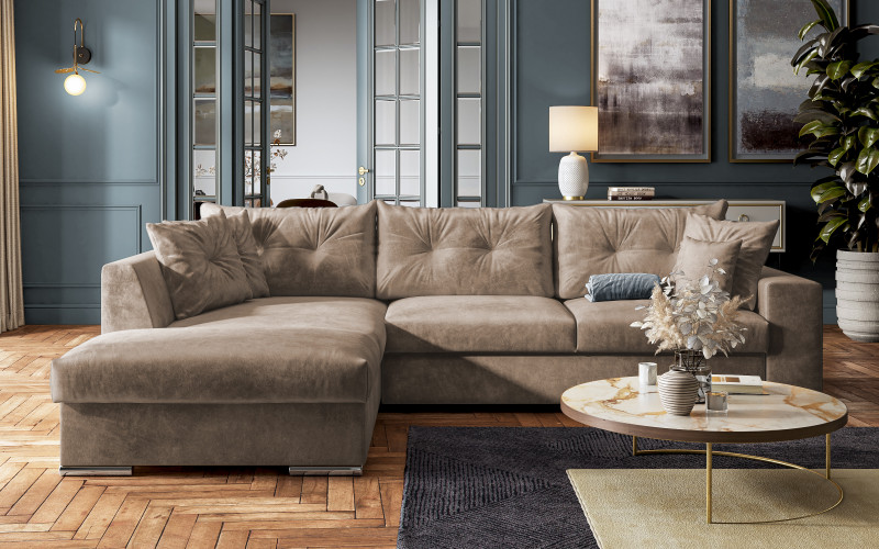 Extendable corner sofa Rome, brown  3