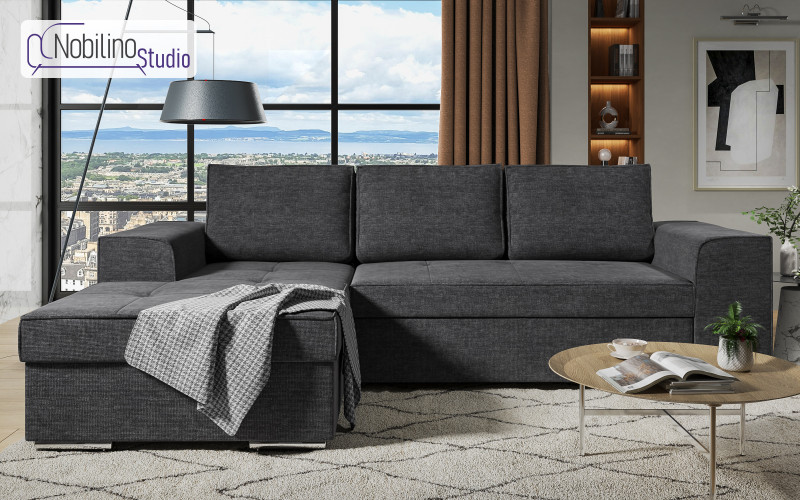 Extendable corner sofa Tivoli, dark grey  1