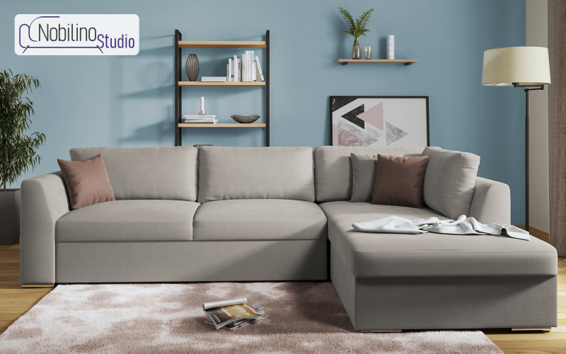 Extendable corner sofa Toscana, light brown + brown  1