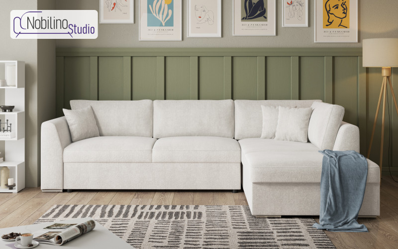 Extendable corner sofa Toscana Supreme, white  1
