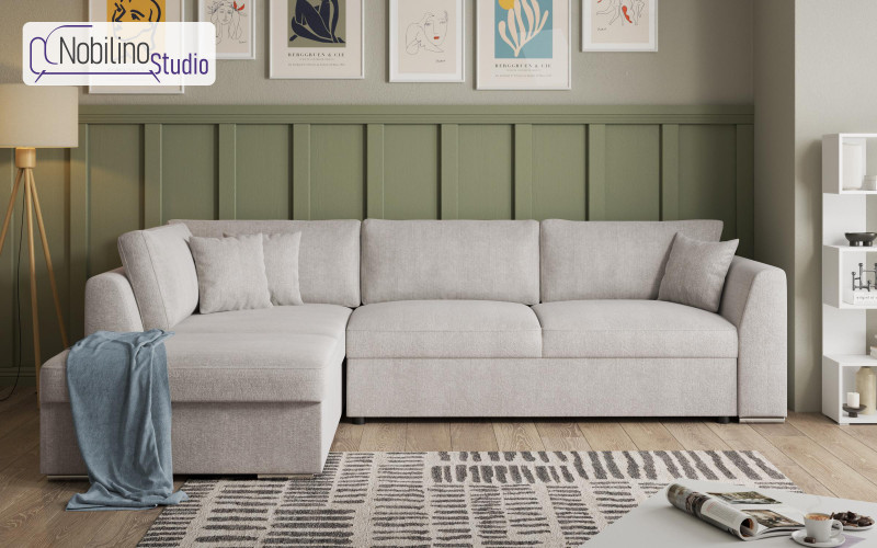 Extendable corner sofa Toscana Supreme, beige  1