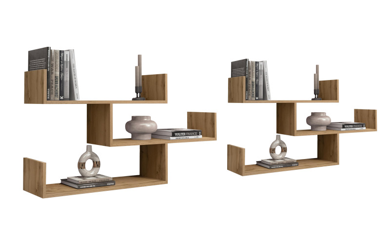 Set of 2 shelves Vittori, Wotan oak  1