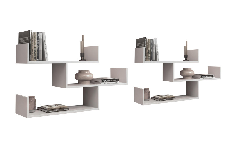 Set of 2 shelves Vittori, white matt  1