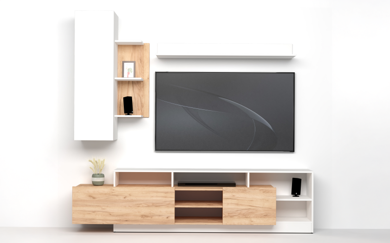 Shelf unit Terni, Golden oak + white matt  1
