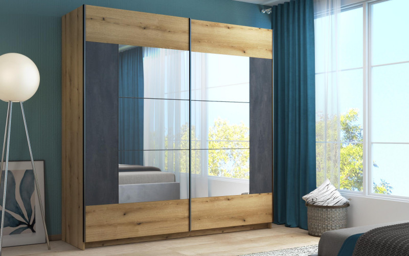 Wardrobe Prestige Elegance, Evoke oak + Magma  1