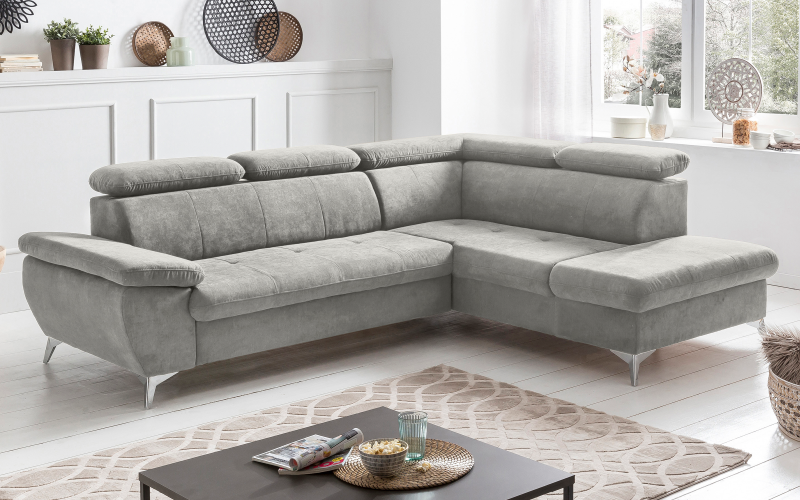 Extendable corner sofa Galaro, light grey  1