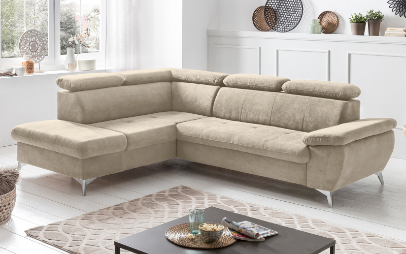 Extendable corner sofa Galaro, beige  1