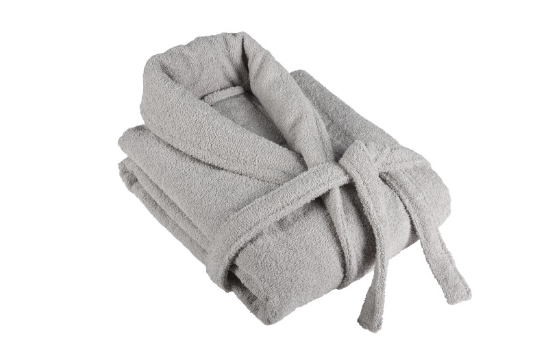 Shawl Collar bathrobe S/M, grey, S/M  1