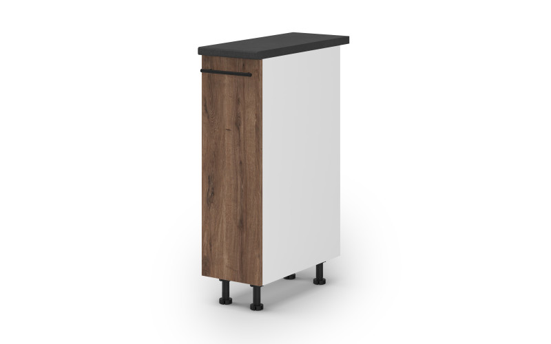 Kitchen pull-out bottle rack Dakota 28, dark Scandinavian oak  1