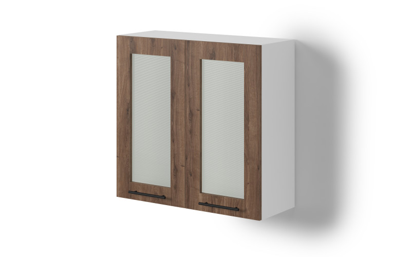 Kitchen showcase cabinet Dakota 43, dark Scandinavian oak  1