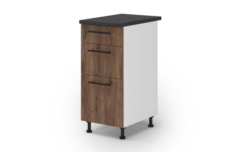 Kitchen cabinet Dakota 50, dark Scandinavian oak  1