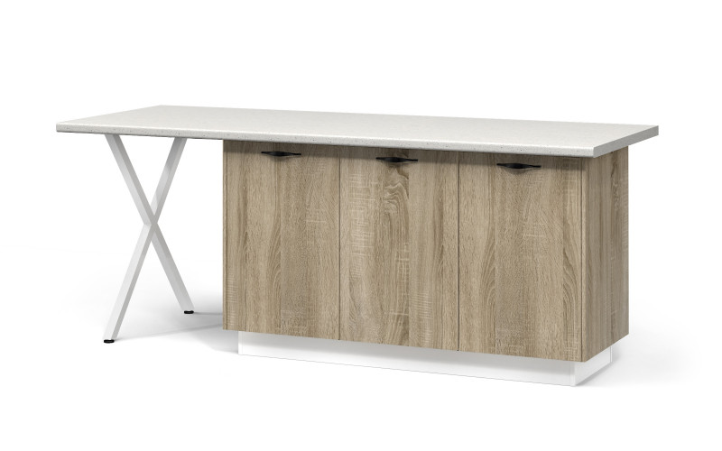 Island cabinet Simon 58, white + Sonoma oak  1