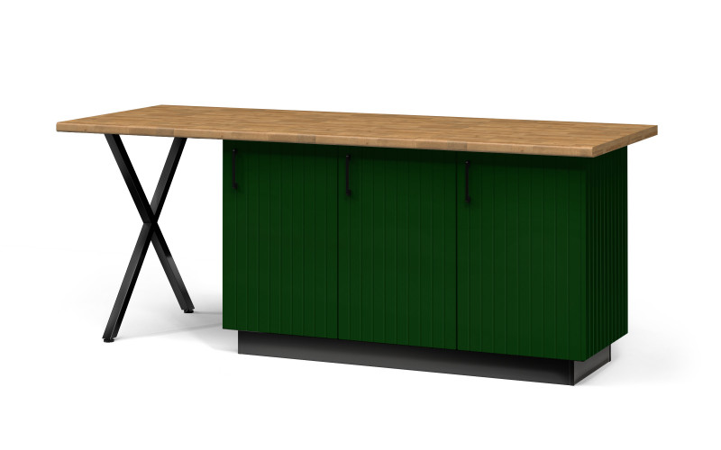 Island cabinet Ava 58, black + green  1