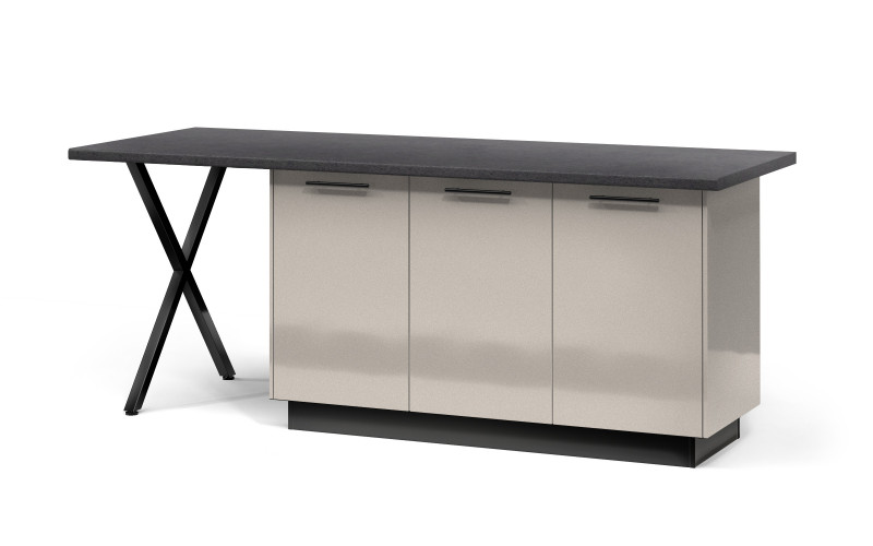 Island cabinet Dakota 58, black + Metallic beige  1