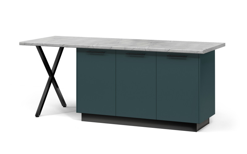 Island cabinet Dakota 58, black + petrol  1