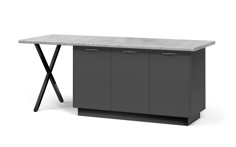 Island cabinet Dakota 58, black + anthracite matt  1