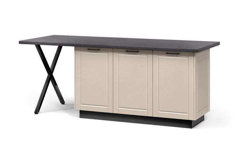 Island cabinet Hannah 58, black + Aspen beige  1